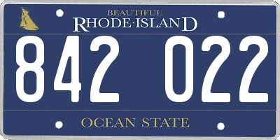 RI license plate 842022