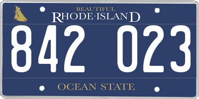 RI license plate 842023