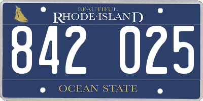 RI license plate 842025
