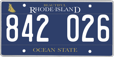 RI license plate 842026
