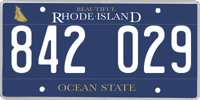 RI license plate 842029