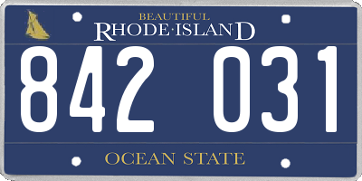 RI license plate 842031