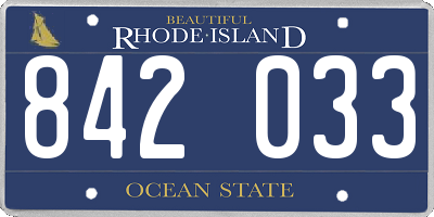 RI license plate 842033