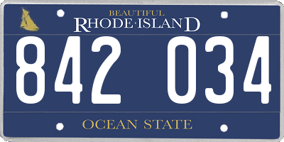 RI license plate 842034