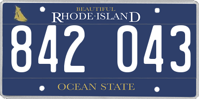 RI license plate 842043