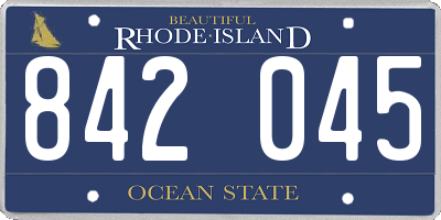 RI license plate 842045