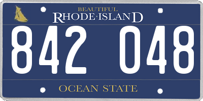 RI license plate 842048