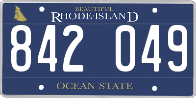RI license plate 842049