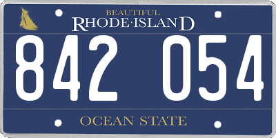 RI license plate 842054