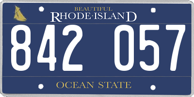 RI license plate 842057
