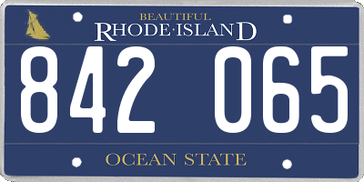 RI license plate 842065