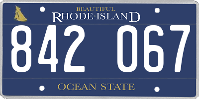 RI license plate 842067