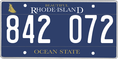 RI license plate 842072