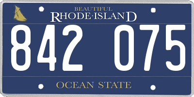 RI license plate 842075