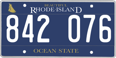 RI license plate 842076