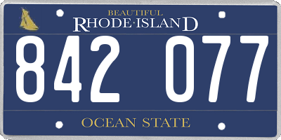 RI license plate 842077