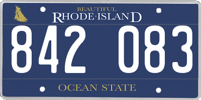 RI license plate 842083