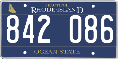 RI license plate 842086