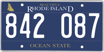 RI license plate 842087