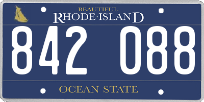 RI license plate 842088
