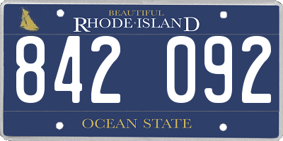 RI license plate 842092