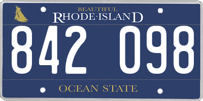 RI license plate 842098