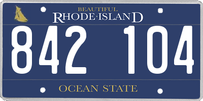 RI license plate 842104
