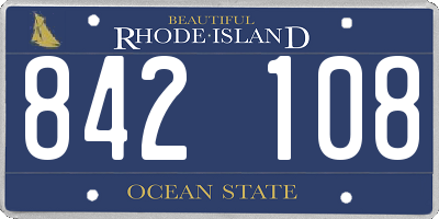 RI license plate 842108