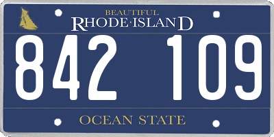 RI license plate 842109