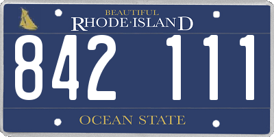RI license plate 842111