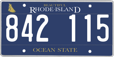 RI license plate 842115