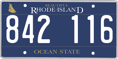 RI license plate 842116