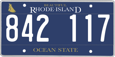 RI license plate 842117