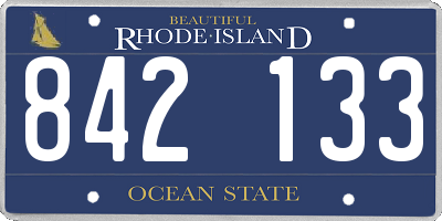 RI license plate 842133