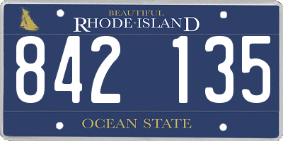 RI license plate 842135