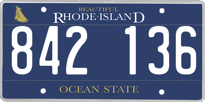 RI license plate 842136