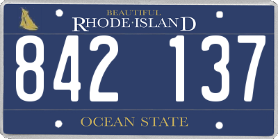 RI license plate 842137