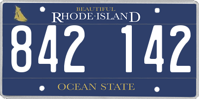RI license plate 842142