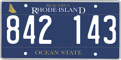 RI license plate 842143