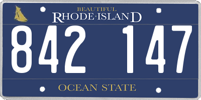 RI license plate 842147