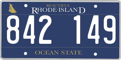 RI license plate 842149