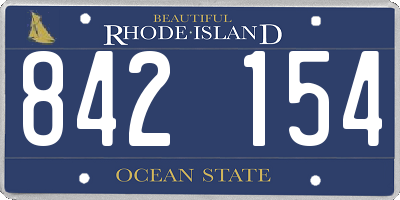 RI license plate 842154