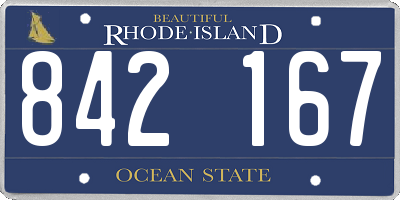 RI license plate 842167