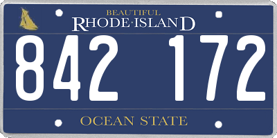 RI license plate 842172