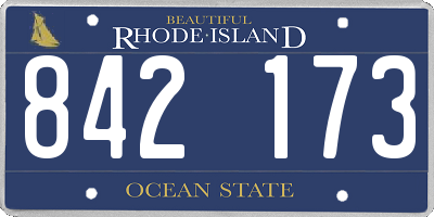 RI license plate 842173
