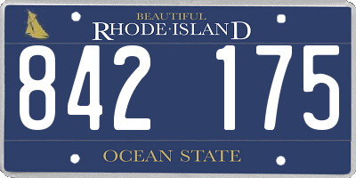 RI license plate 842175