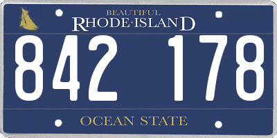 RI license plate 842178