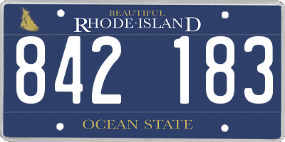 RI license plate 842183