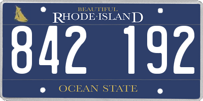 RI license plate 842192