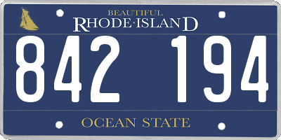 RI license plate 842194